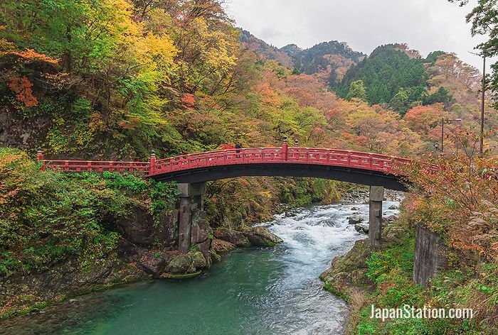 Shinkyo Bridge during autumn in Nikko