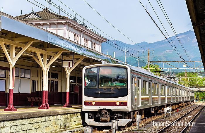 Local train at Nikko railway station