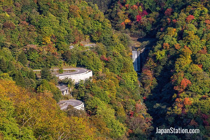 Irohazaka are a pair of roads, one going up a mountainside and the other down, near Nikko