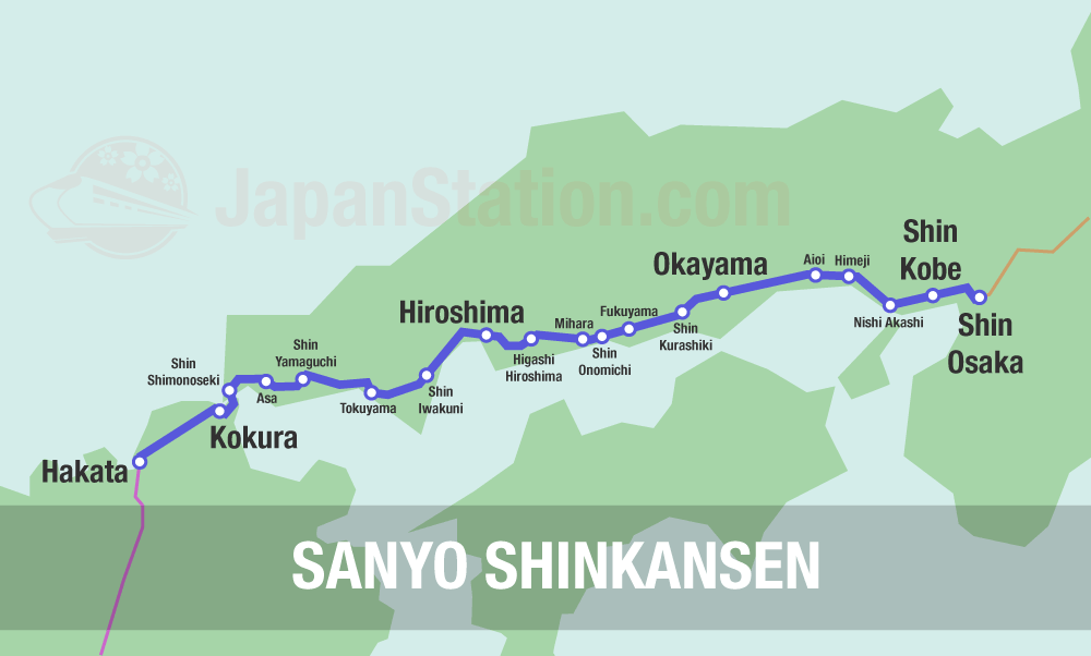 Sanyo Shinkansen Map