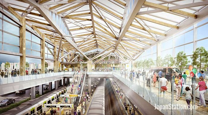 The station atrium and concourse will be full of air and light and bordered with trees