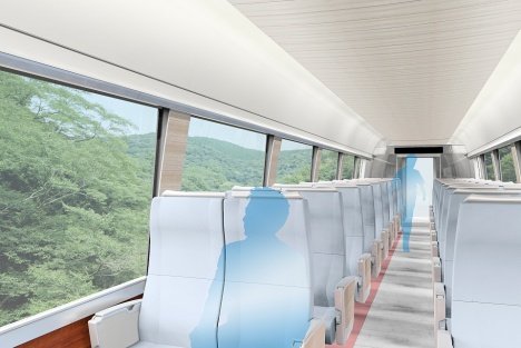Overhead luggage racks will not be fitted so that passengers can enjoy uninterrupted views of the passing landscape