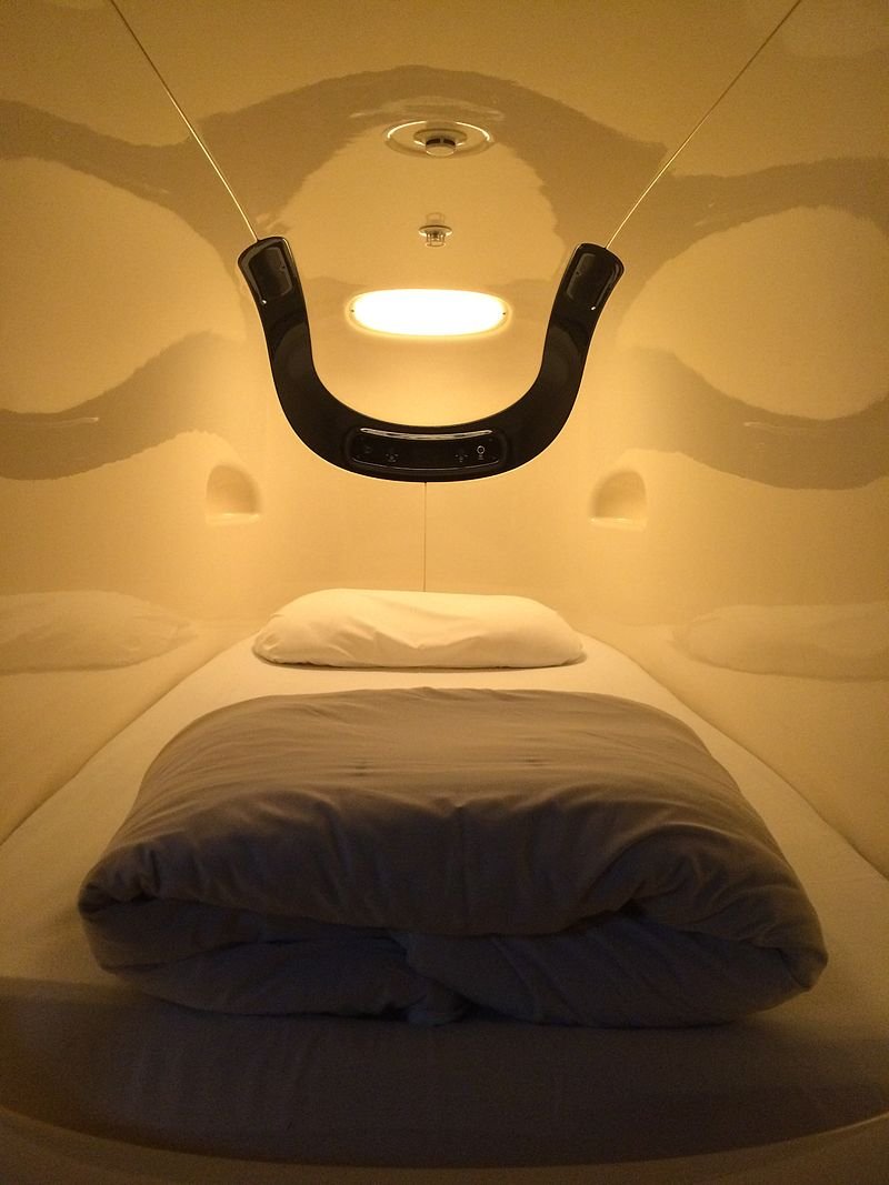 Your nest for the night: a pod at Narita Airport. Image by Viola Parker