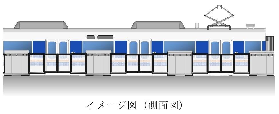 The platform screen doors that will be installed at JR Sojiji Station