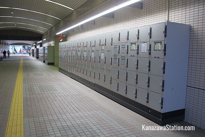 These lockers are outside the south side of the station building