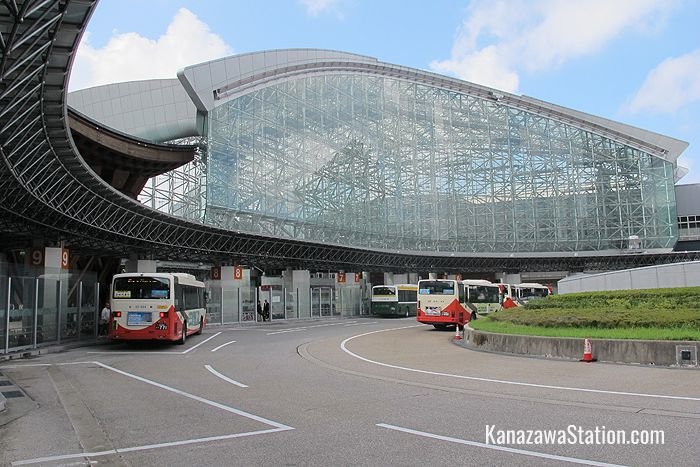 The East Exit bus terminal at Kanazawa Station