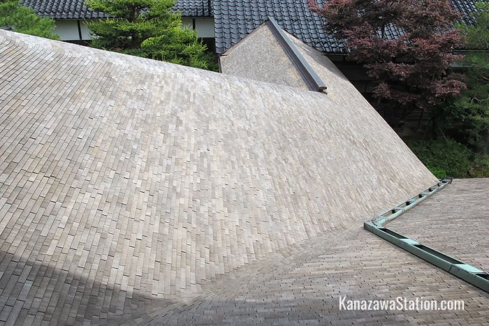 The roof is tiled with thousands of wooden shingles