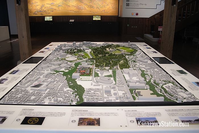 A diorama of Kanazawa in the museum entrance hall