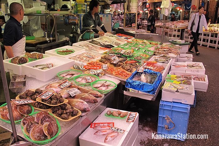 A colorful display of seafood