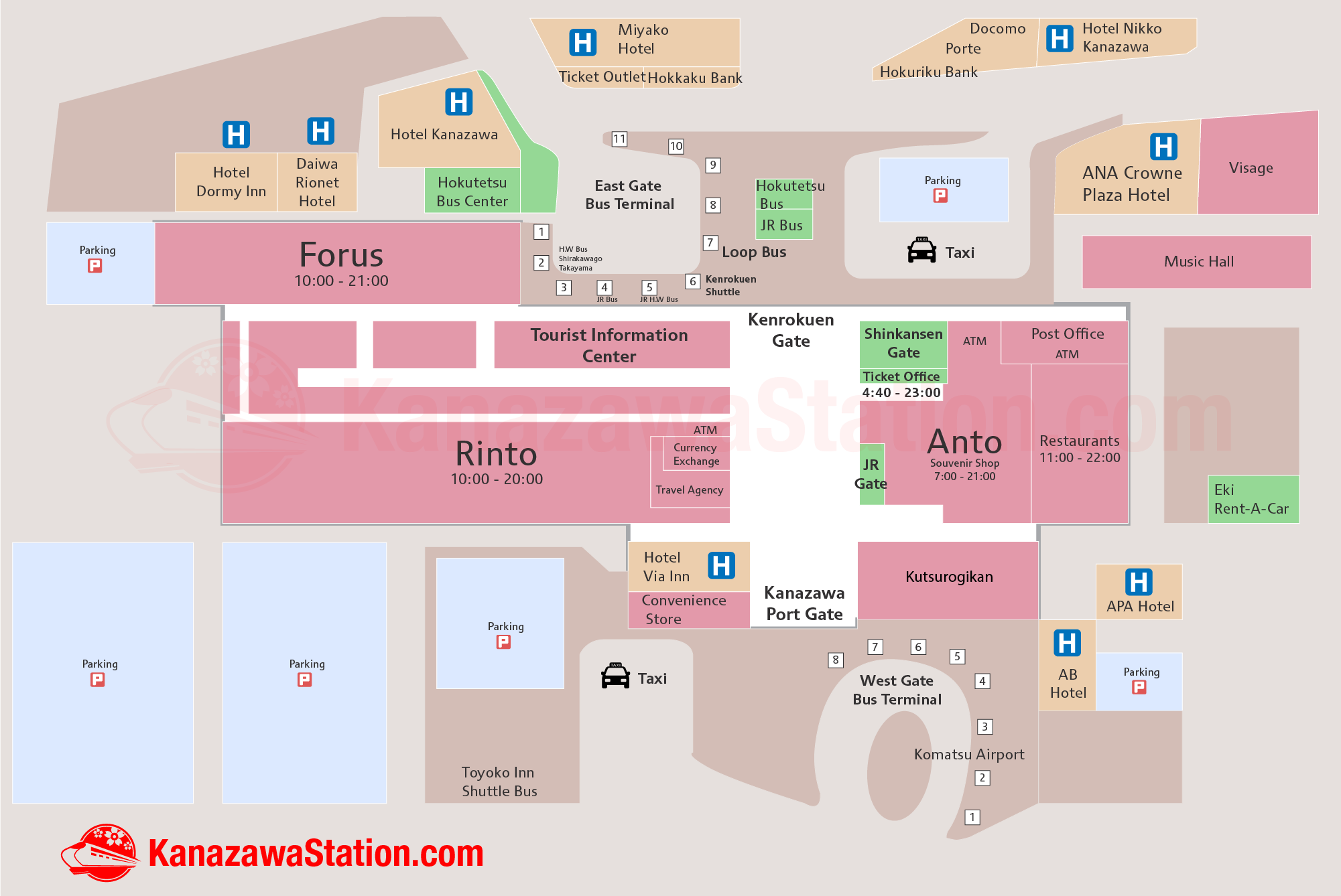 Kanazawa Station Map