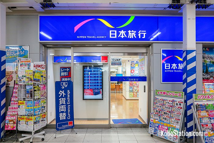Travelex is located inside this branch of Nippon Travel Agency