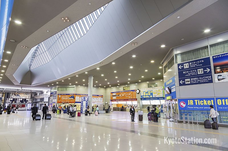 Kansai Airport transport ticket counters on the arrivals level
