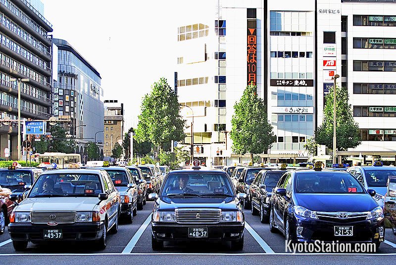 The taxi rank on the north side of Kyoto Station