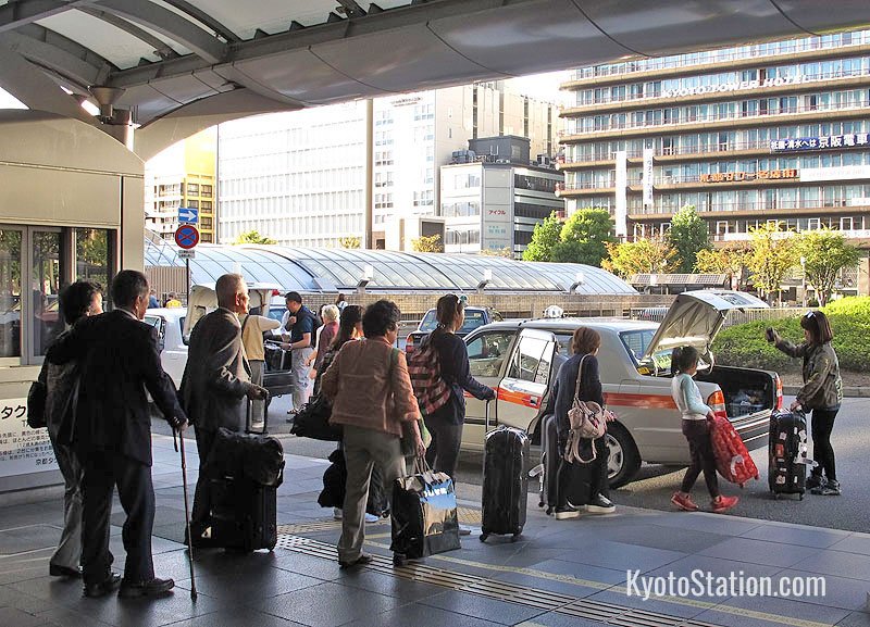 Waiting for a taxi at Kyoto Station