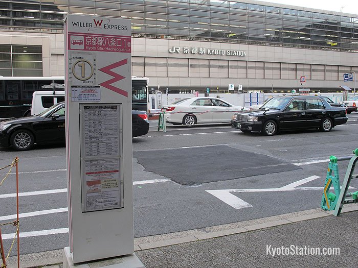 A Willer Express bus stop at Kyoto Station