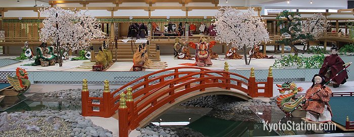 A scene from Heian period court life as depicted in the Costume Museum