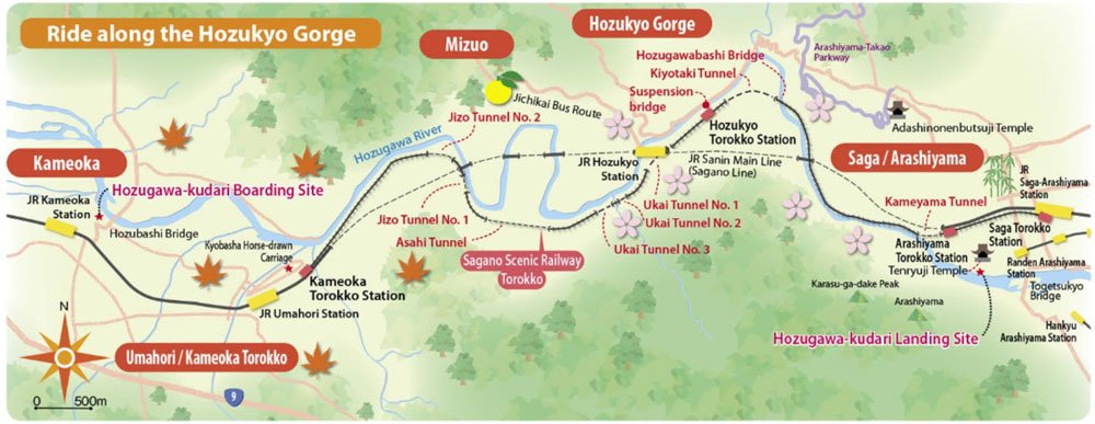 Sagano Scenic Railway Map