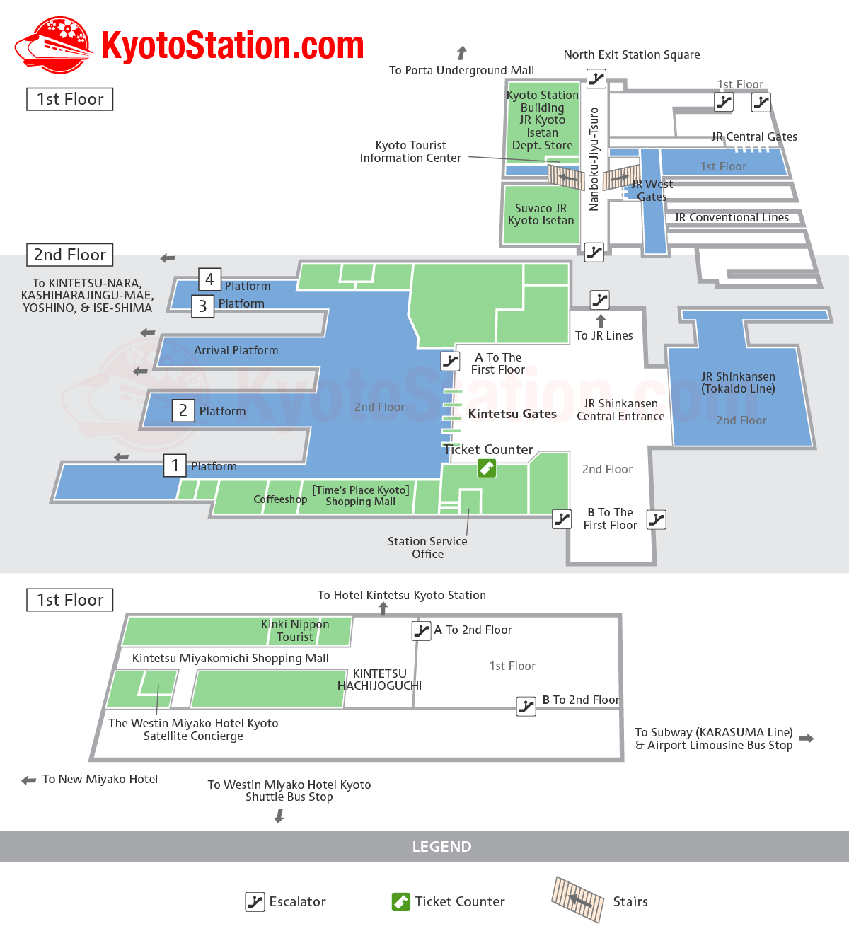 Kintetsu Kyoto Station Layout Map