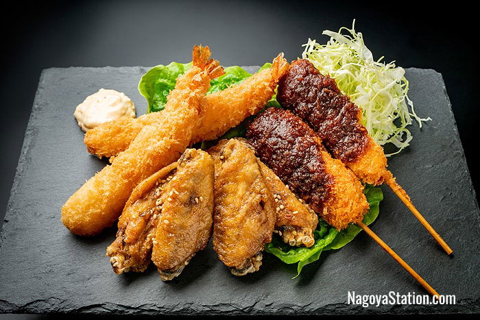 Nagoya food specialties, including the famous chicken wings