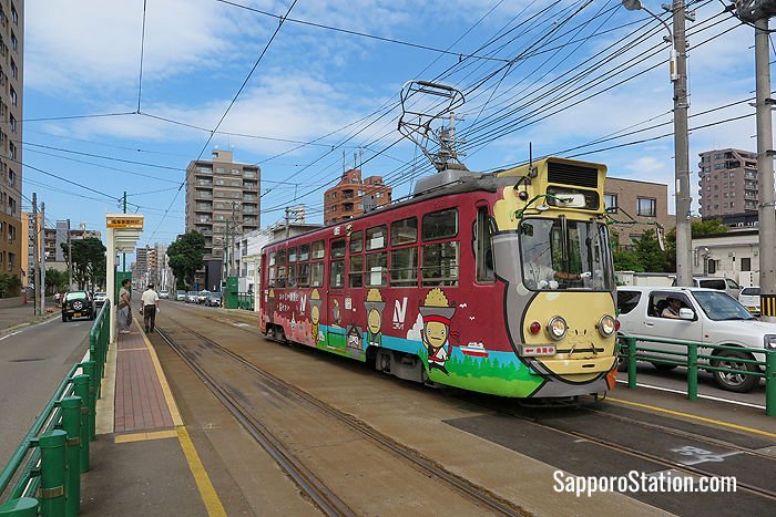 Many trams have colorful advertising