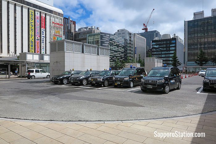 Taxis waiting at Sapporo Station’s South Exit