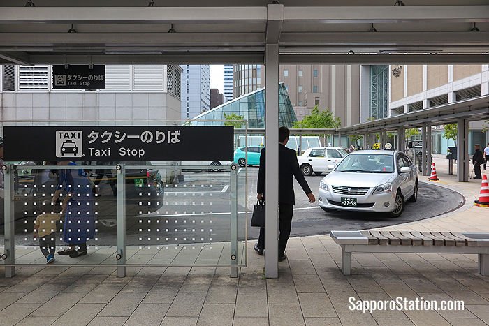 Waiting at a taxi rank at Sapporo Station