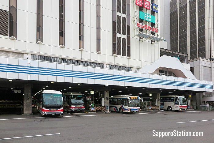 Buses departing from Sapporo Station Bus Terminal