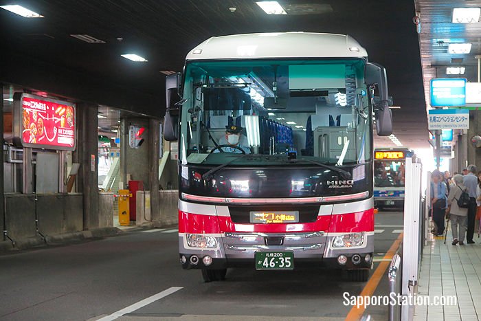 An express bus bound for Niseko