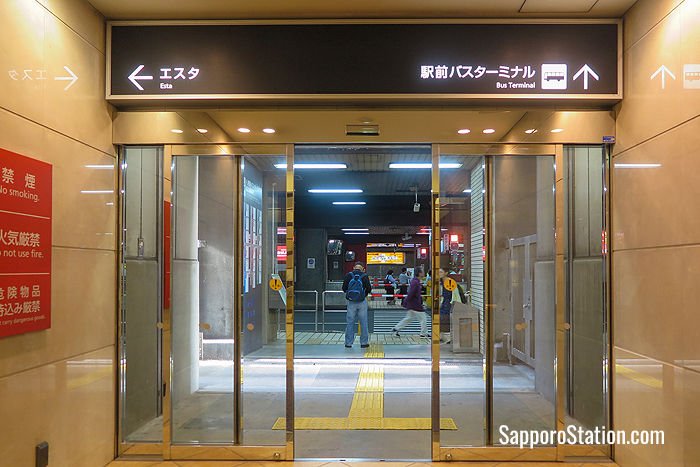 The entrance to Sapporo Station Bus Terminal