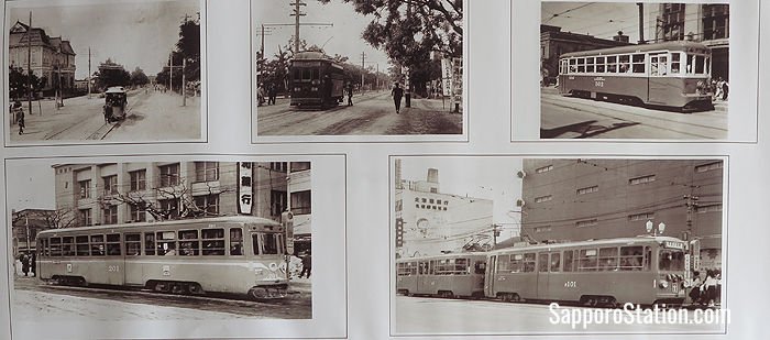 Historic images of Sapporo’s trams on display at the Sapporo Train Bureau