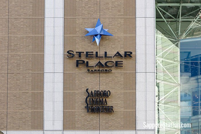 The Stellar Place logo on the south side of the Sapporo Station building