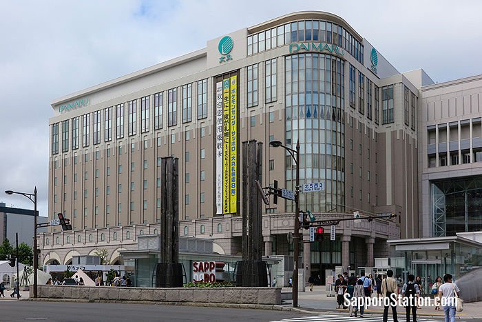 Daimaru department store is located on the south-west side of Sapporo Station