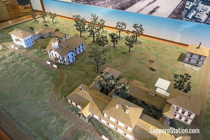 A diorama showing the original layout of Sapporo Agricultural College