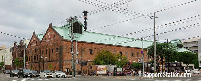 Some of the original red-brick brewery buildings at Sapporo Factory