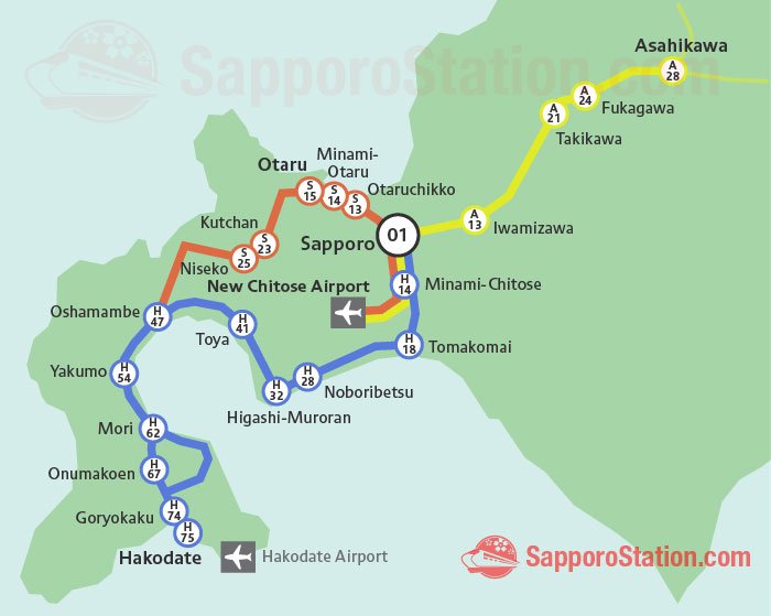 Hakodate Main Line Map