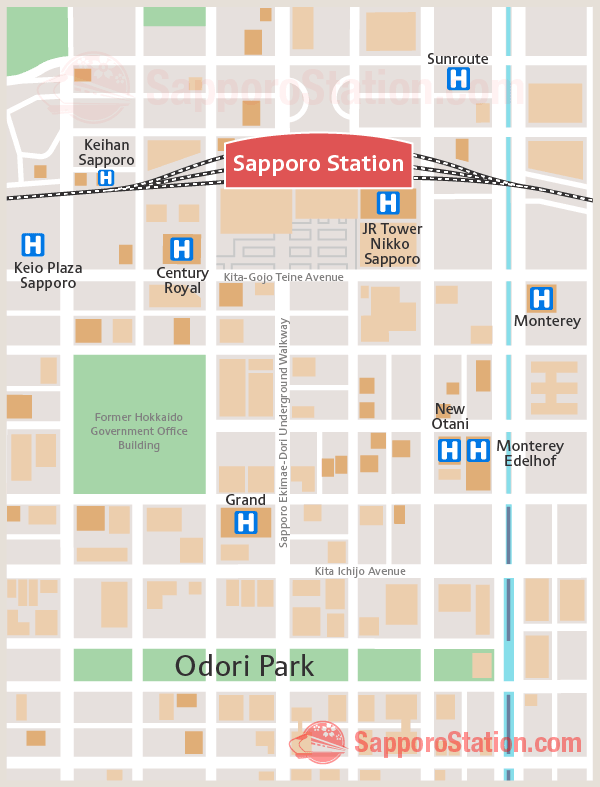 Sapporo Station Hotels Map