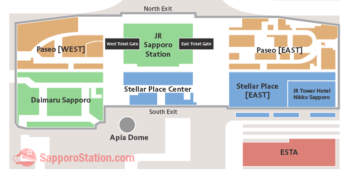 Sapporo Station Shopping Map