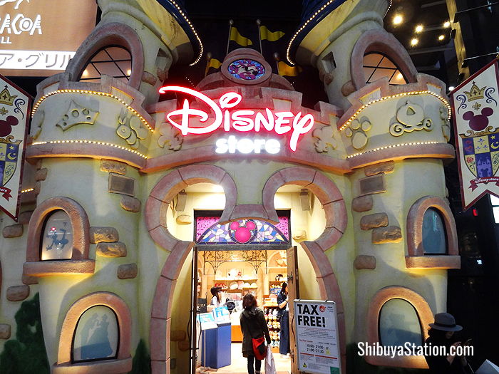 The Disney Store's unmistakable entrance is on Koen-dori street two blocks away from Shibuya Crossing