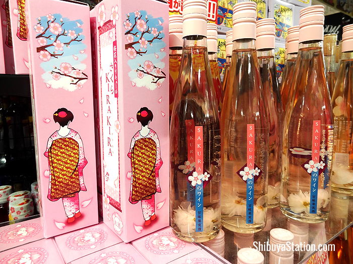 Cherry blossom wine at MEGA Don Quijote Shibuya Honten