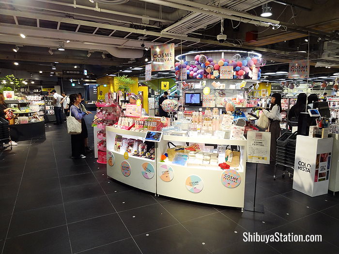 A cosmetics counter on the ground floor of Loft Shibuya