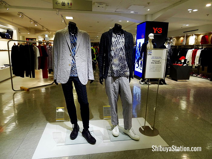 Issey Miyake 2018 spring/summer menswear on display at Seibu Department Store in Shibuya