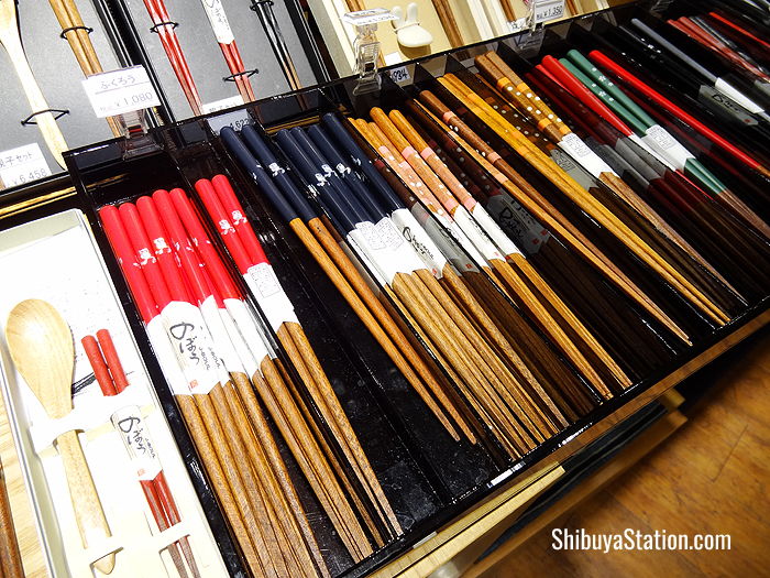 Colorful chopsticks on the seventh floor at Tokyu Department Store's Toyoko branch at Shibuya Station