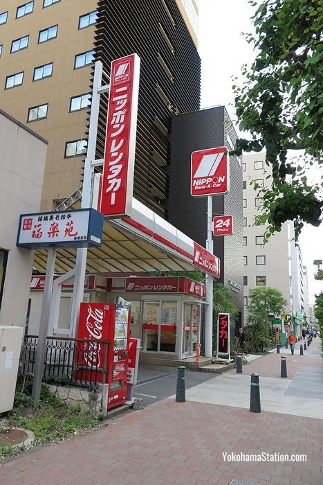 This Nippon Rent-a-car office is a 7 minute walk from the main exit of Shin-Yokohama Station