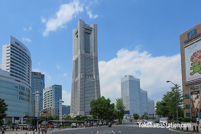 Yokohama Landmark Tower dominates the bayside area