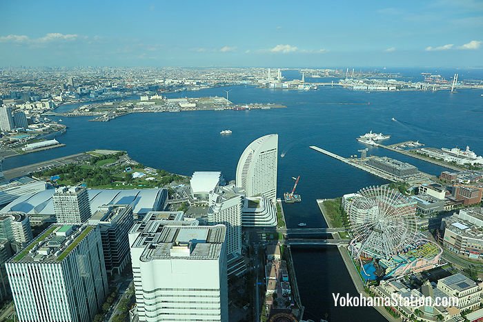The view from the northeast side looking over Yokohama Bay