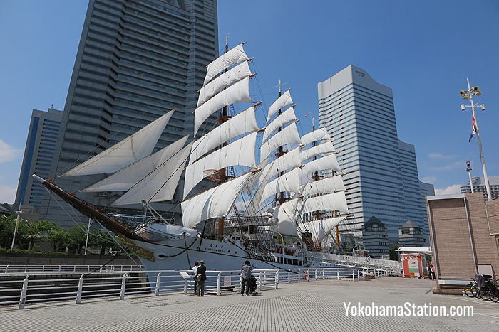 The museum is located beside the Nippon Maru museum ship