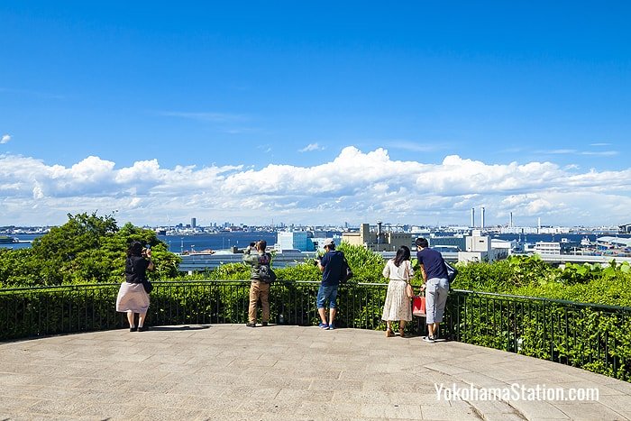 Looking over Yokohama Bay from Harbor View Park