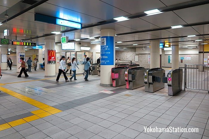 Ticket gates for the Yokohama Municipal Subway Blue Line