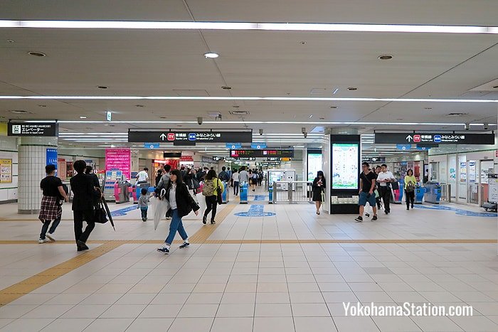 Inside the Minatomirai & Tokyu station on the B3 level of Yokohama Station